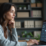 Jeune femme utilisant un gestionnaire de mots de passe