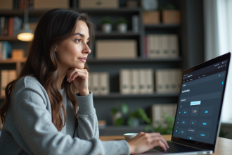 Jeune femme utilisant un gestionnaire de mots de passe