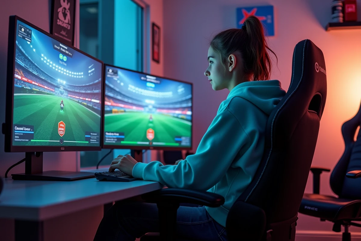 Fille analysant une replay Rocket League sur ses écrans